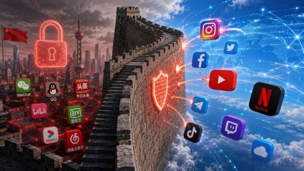 中国のVPNなしではインターネット制限される様子