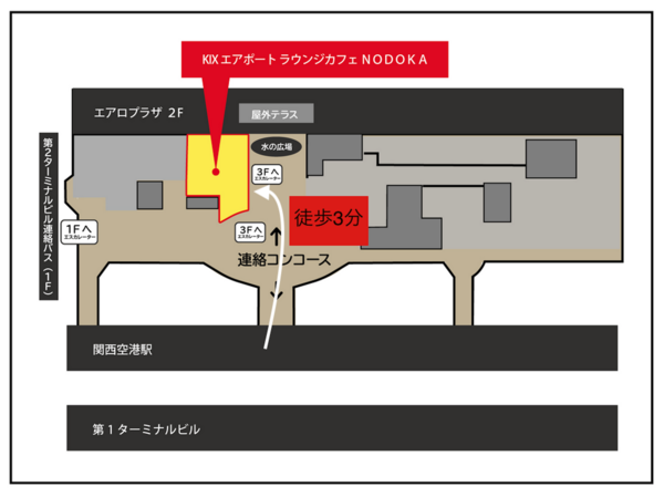 関西空港駅からNODOKAまでの地図